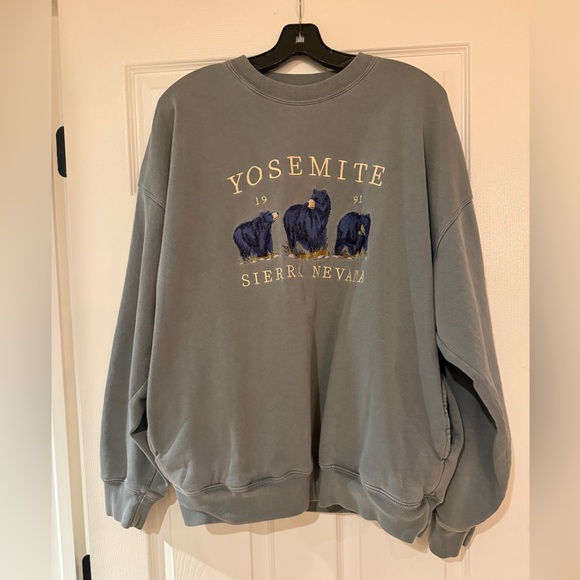 John Galt/Brandy Melville Green Yosemite Sweatshirt Oversized Adult one size - Picture 2 of 11